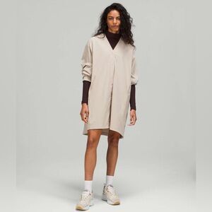 NWT Lululemon WovenAir Snap Button Front Shirt Dress Pockets Drawstring Waist